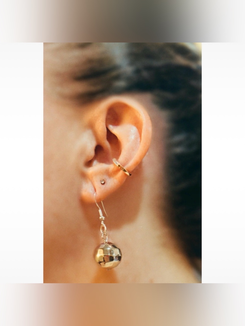 NWOT Mini Disco Ball Dangle Earrings